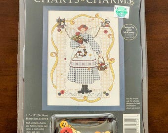 Vtg Dimensions Charts & Charms GOOD MEASURE Cross Stitch Kit Anne