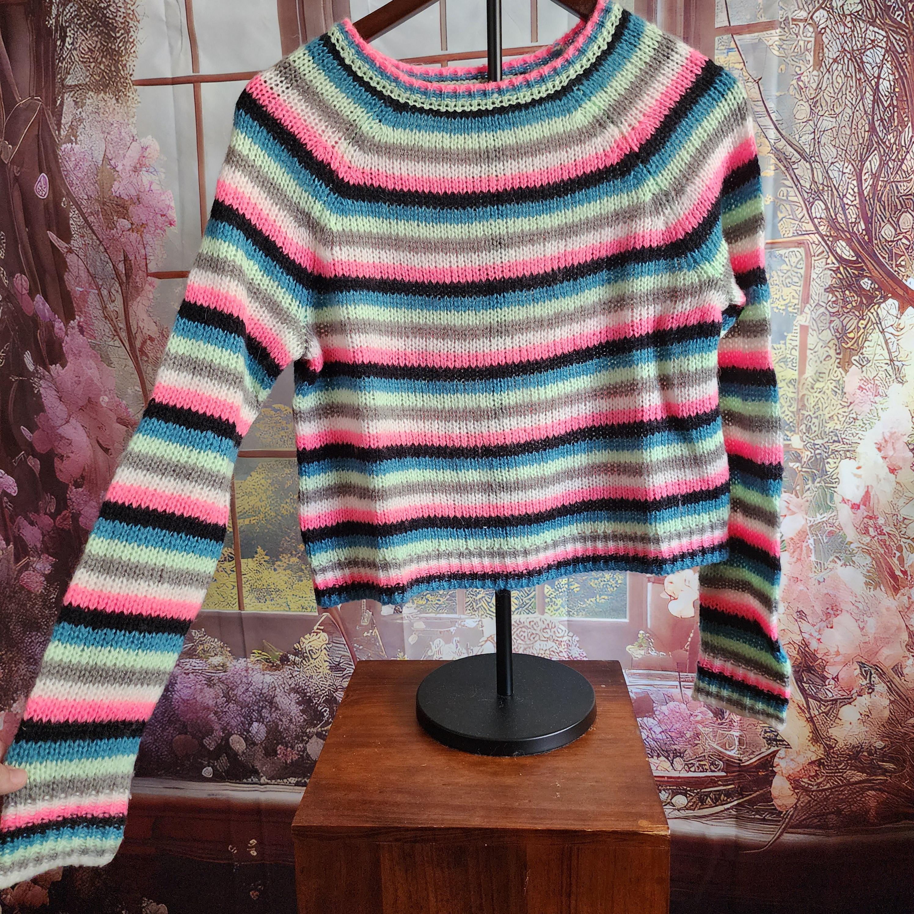 Y2k Blue Striped Sweater - Etsy
