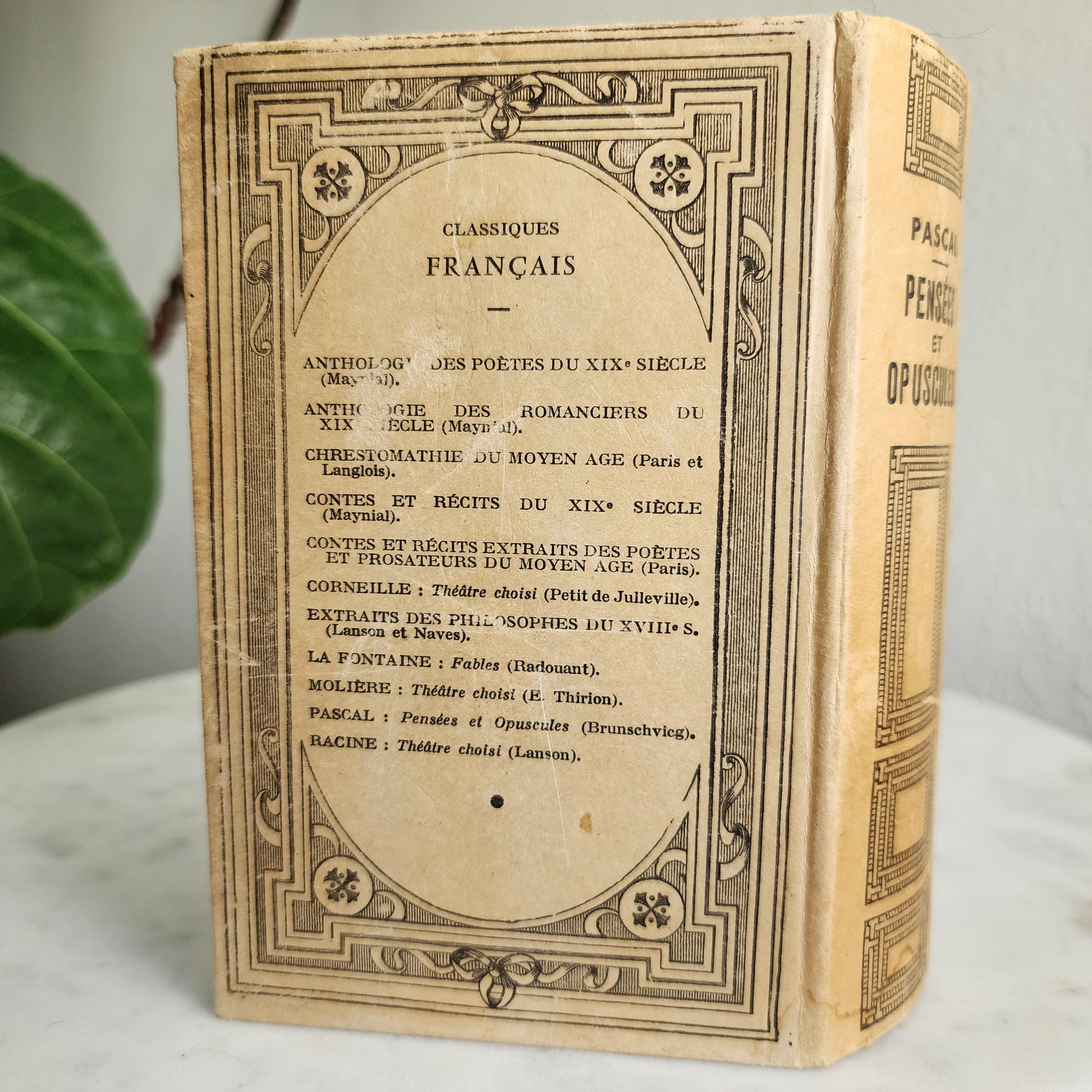 Pensees Et Opuscules by Blaise Pascal Classiques Hachette - Etsy