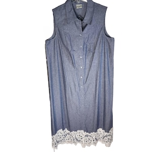 Denim and Lace Dress - Etsy