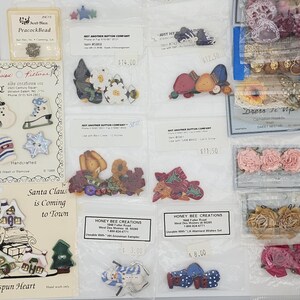 Choice Vintage Embroidery & Jewelry Button Kits, Just Nan, Just Another Button Company, Homespun Heart