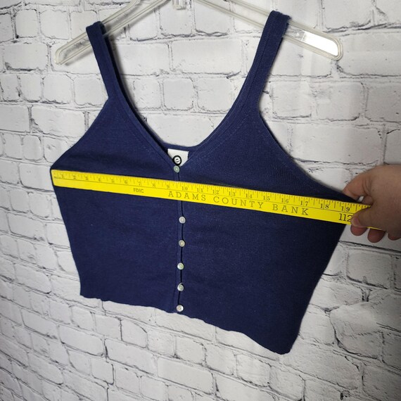 L deep dark blue layerable basic cotton blend but… - image 7