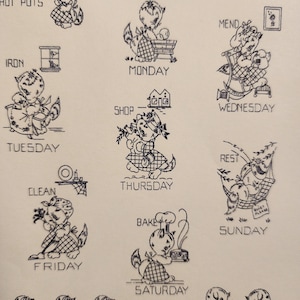 A Kitten A Day iron-on embroidery transfers by Yesterday&#39;s Charm ©2002 multi-functional - embroidered on linens, quilt squares, curtains etc