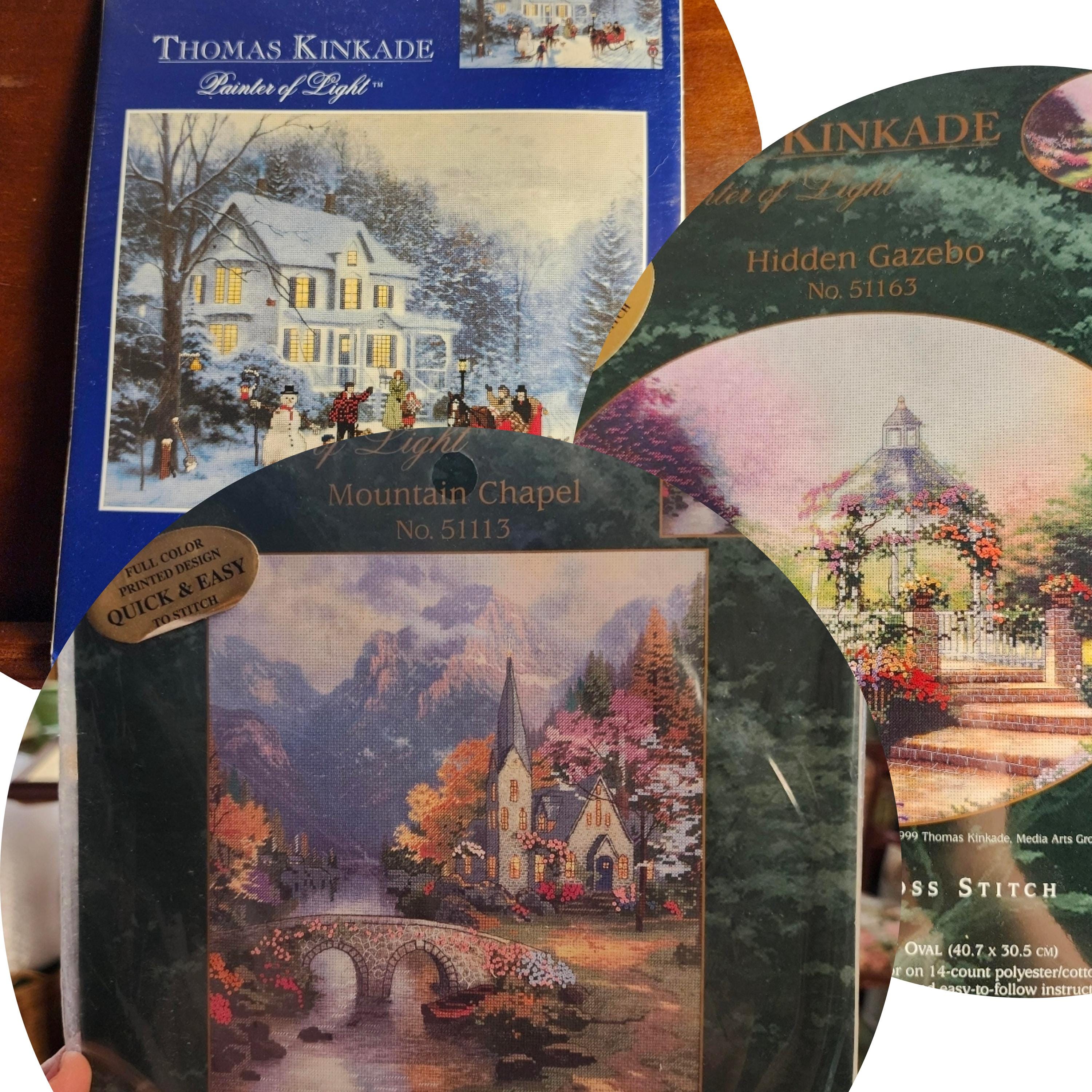 Kit Broderie Point De Croix Thomas Kinkade – Lamplight Bridge – 35x28cm – Neuf Scellé