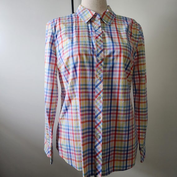 L Talbots professional button up collared blouse,… - image 1