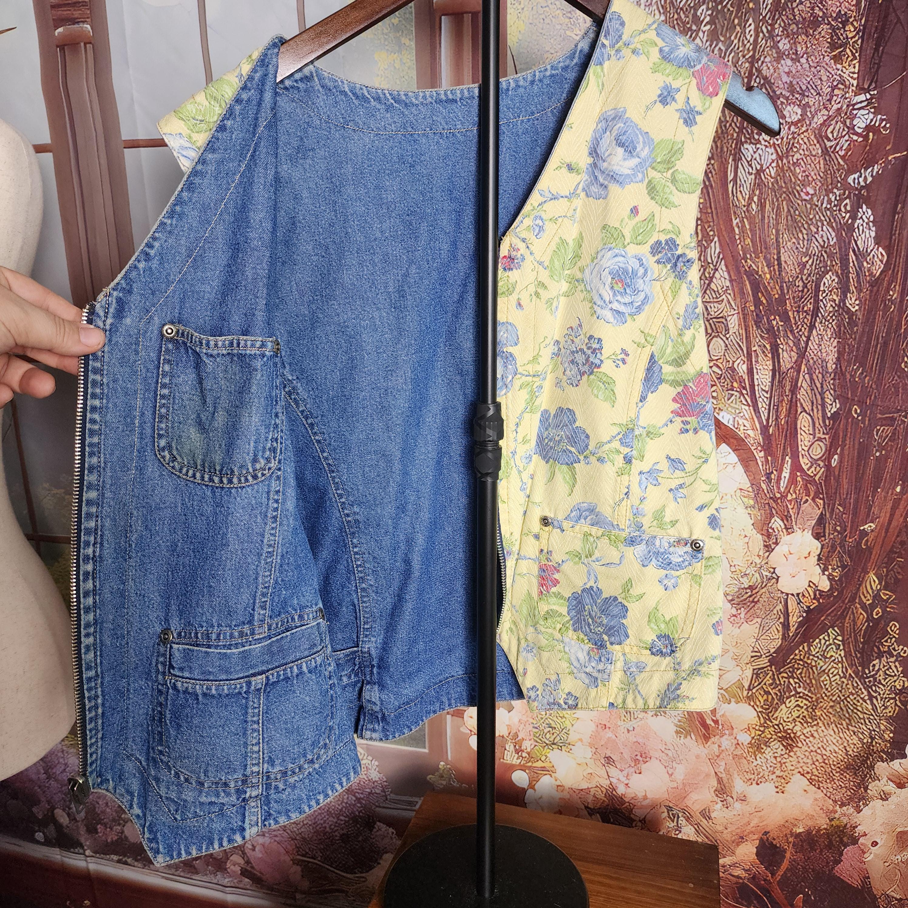 90s Denim Vest - Etsy