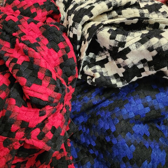 1X Houndstooth Coat Choice of Blue, Red, or White… - image 3