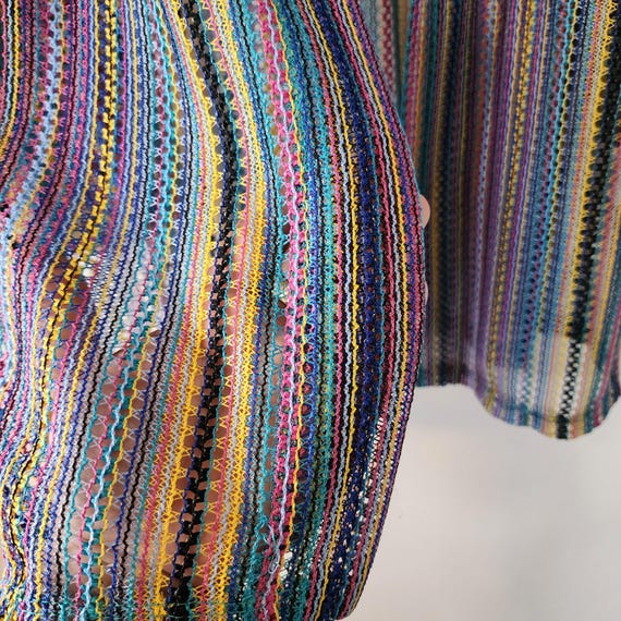 S multicolored open front cardigan colorful blue … - image 5