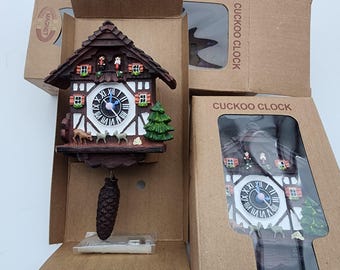 Vintage Miniature Magnetic Cuckoo Clock Unopened, Approximately 4.5" Tall