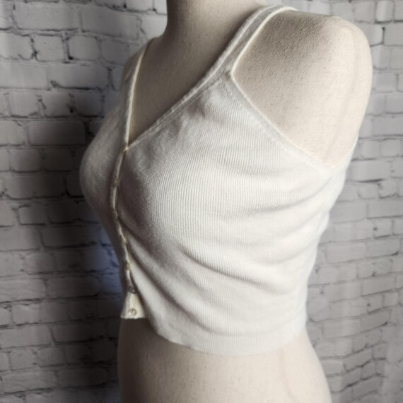 L off white layerable basic cotton blend button u… - image 3