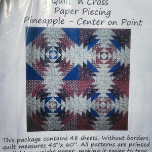 Paper Piecing Pineapple Center on Point By Quilt n Cross