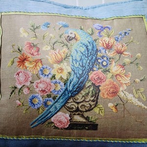 Old World Floral and Parrot a Cross Stitch Pattern | Instant Download | PDF