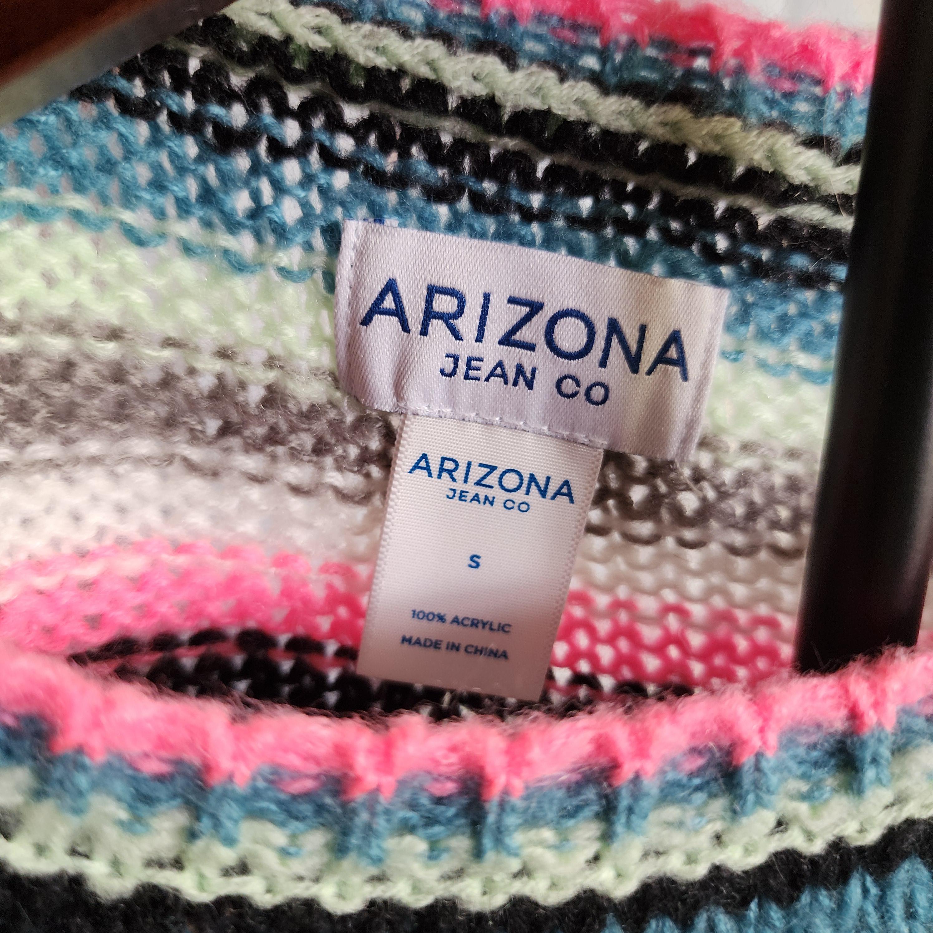 XS | Y2K Striped Knit Crop Sweater: Arizona Jean Co, Bright Colors