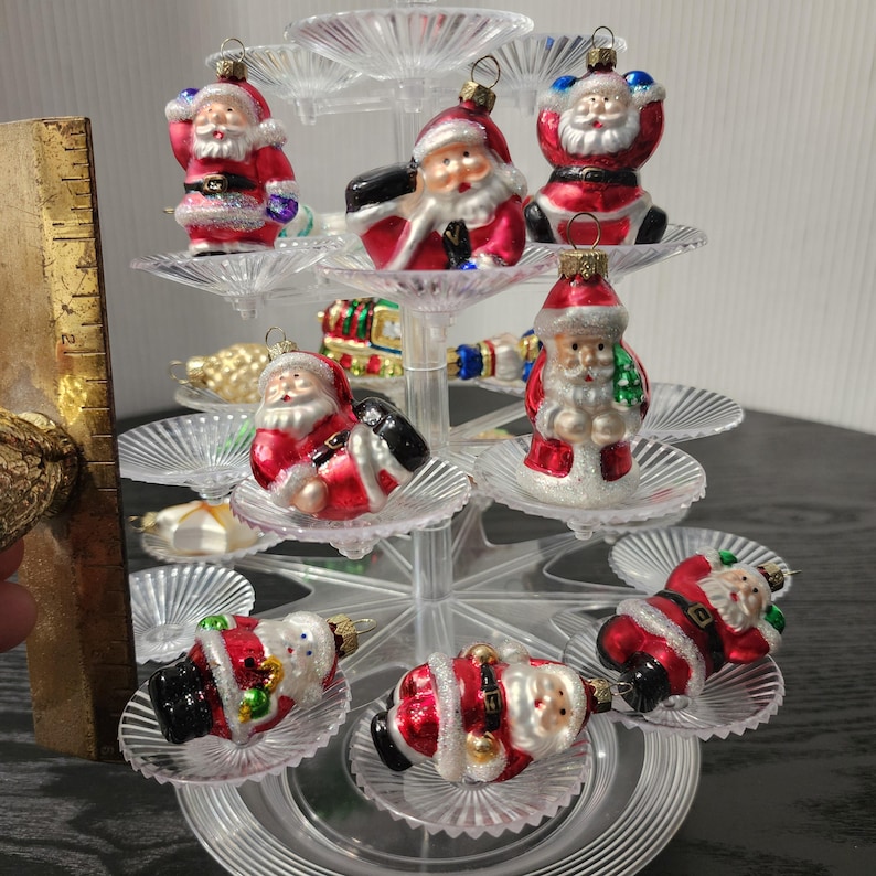Vintage Hand Blown Glass Santa Ornaments: Old World Christmas Decor - Etsy