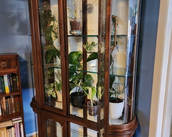 Unique Refinished Wood and Glass display cabinet or indoor greenhouse for house plants **NOT FREE shipping please message to arrange**