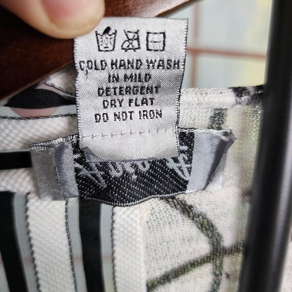 L | Vintage Black and White Patchwork Cardigan: A… - image 10