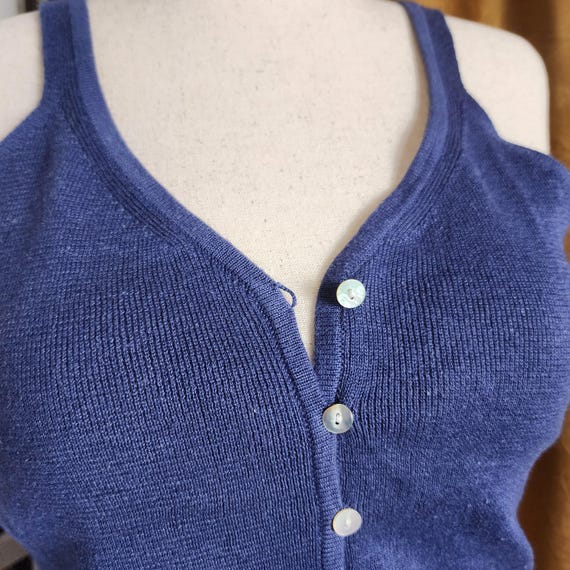 L deep dark blue layerable basic cotton blend but… - image 4