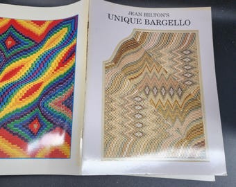 Jean Hilton's Unique Bargello ©1994 vintage needlepoint embroidery book with patterns, 11 total bargello patterns