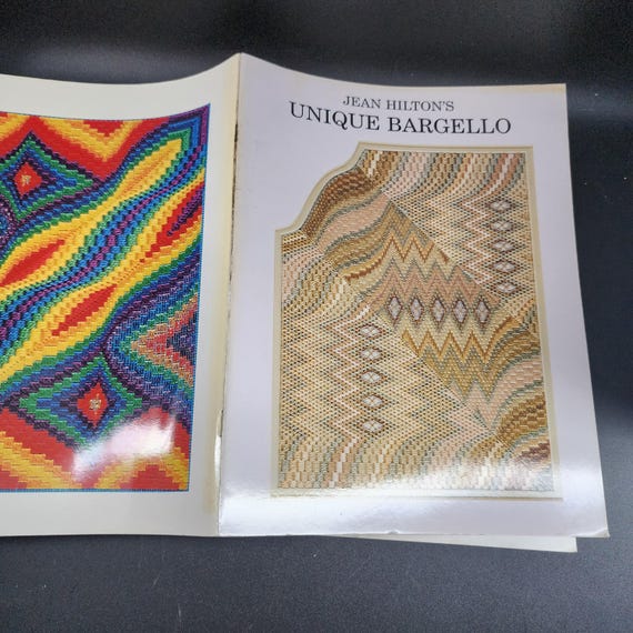 Jean Hilton's Unique Bargello ©1994 vintage needlepoint embroidery book with patterns, 11 total bargello patterns