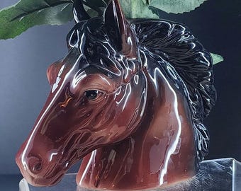 Vintage Horse Head Planter Retro 1950s Mid Century Modern MCM | Ceramic Horse Head Indoor Planter