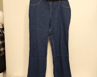 18WP Dark Wash Denim Jeans - Comfortable Fit Wide Leg Jeggings