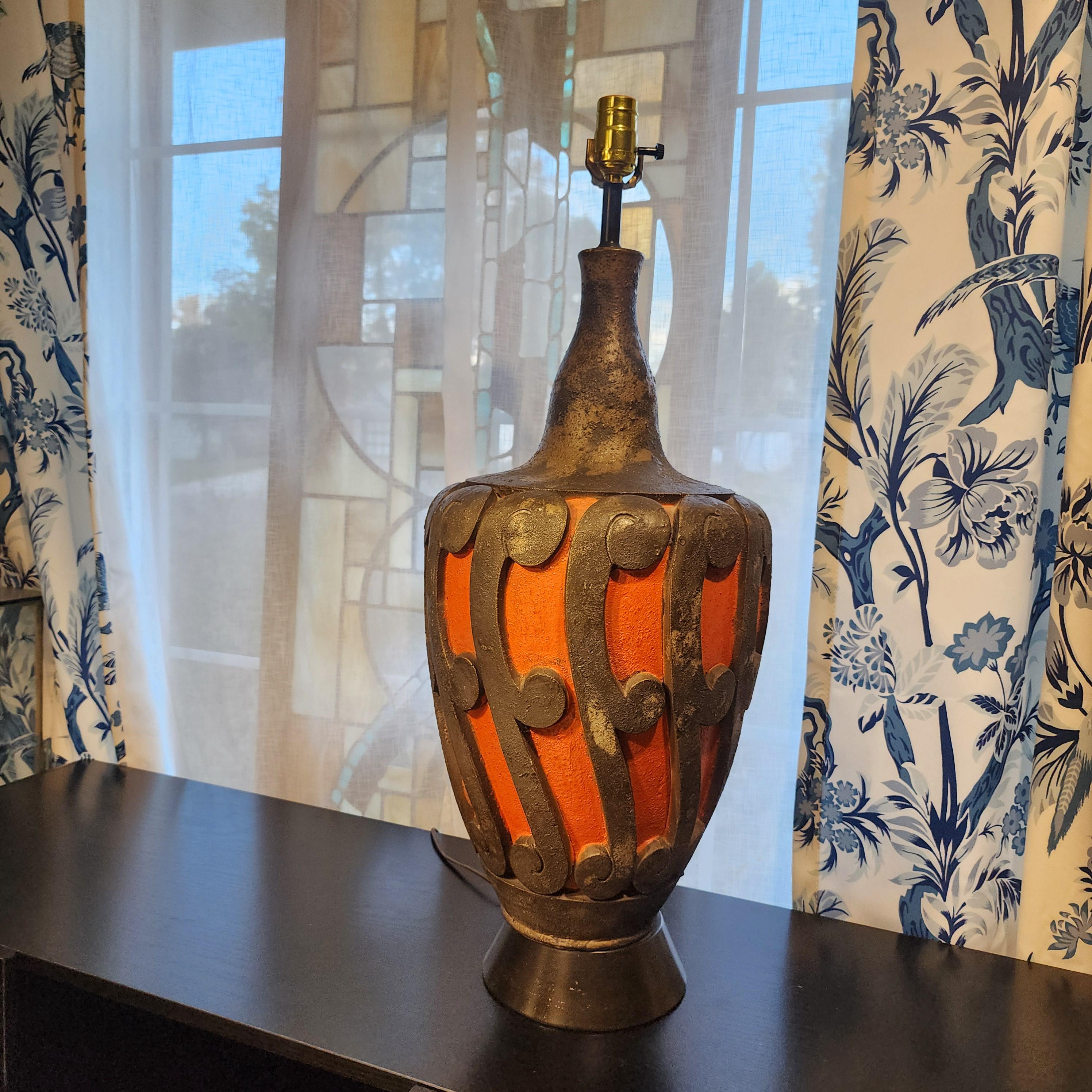 Vintage 70s Jo Wallis Designed Mid-century Modern Table Lamp