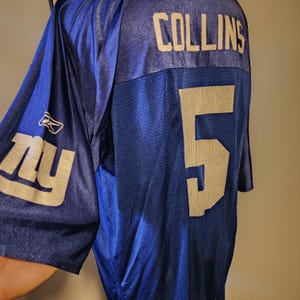 Vintage 90's New York Giants Football #5 Kerry Collins Blue