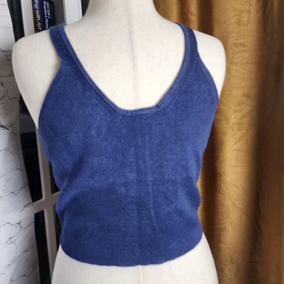 L deep dark blue layerable basic cotton blend but… - image 5