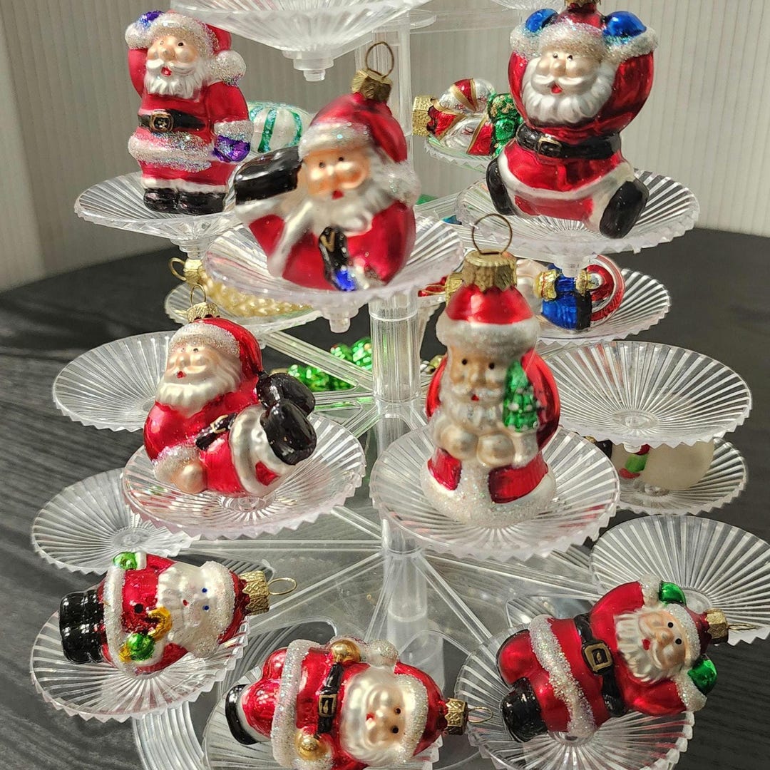 Vintage Hand Blown Glass Santa Ornaments: Old World Christmas Decor - Etsy
