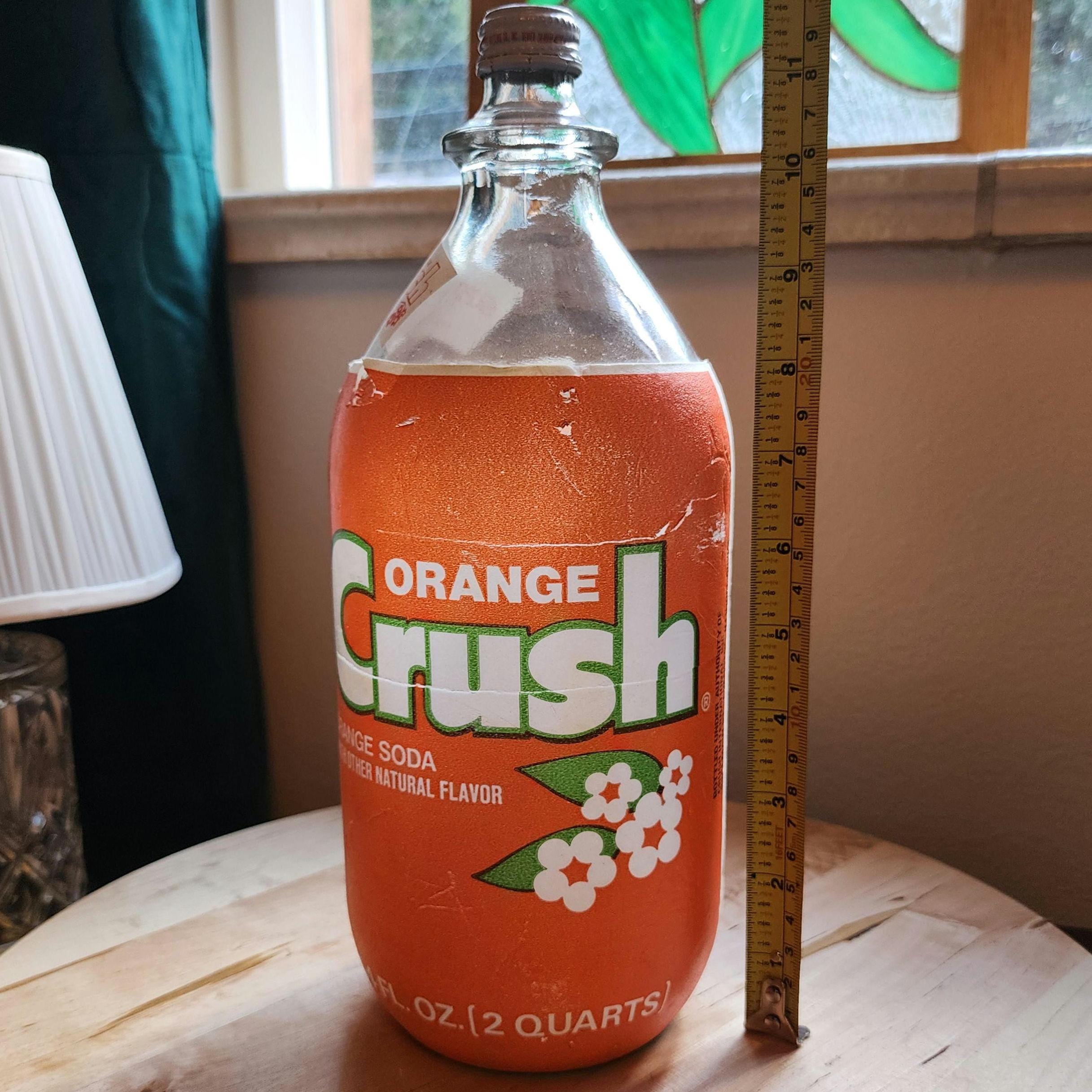 1977 Rare 64 Oz Foam Label Orange Crush Glass Bottle Coca Cola
