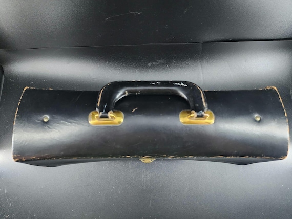 Vintage Pilot Flight Case / Map Case Black Leathe… - image 10