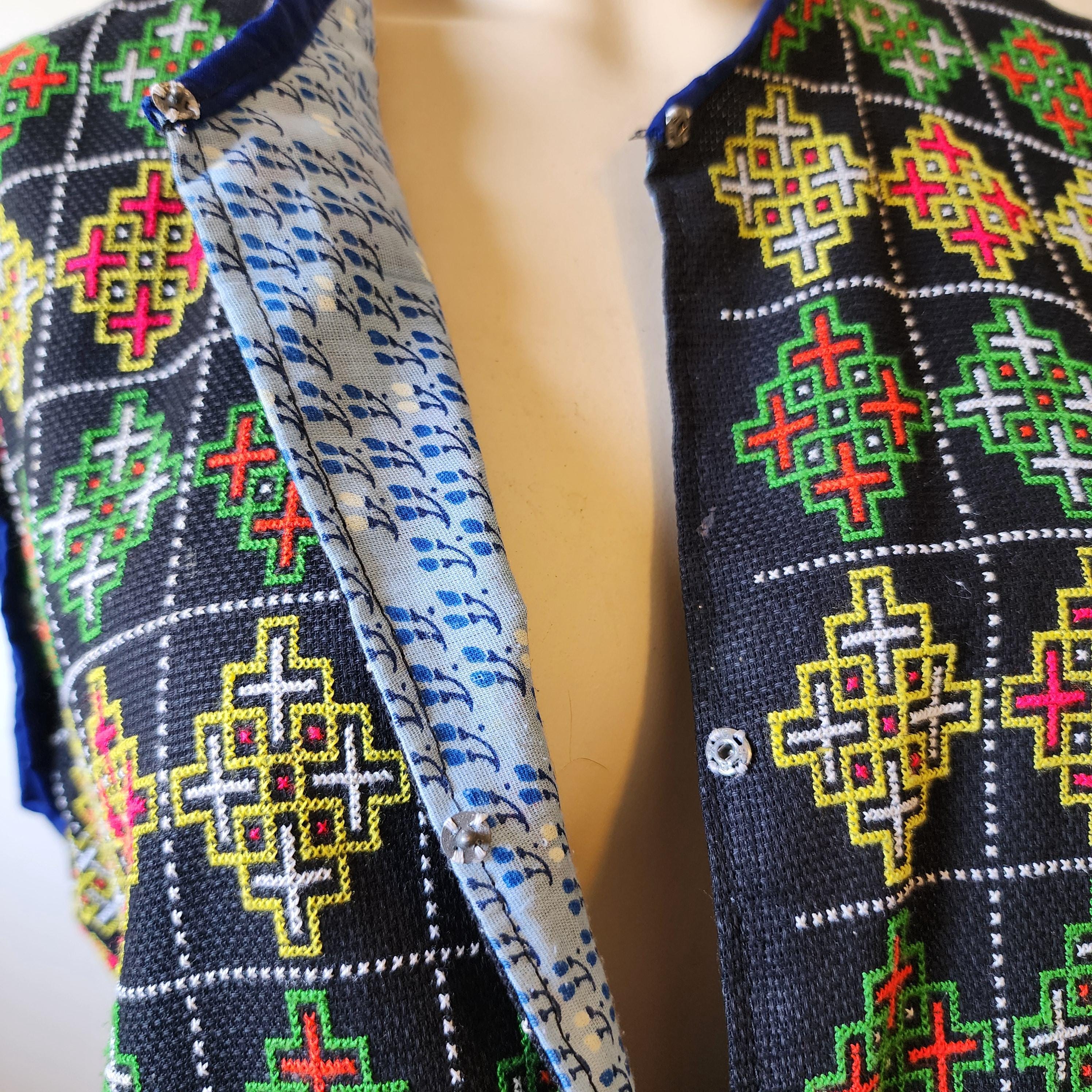 Vintage Mens Unisex Handmade Reversible Vest Front Snap Vintage Mens Unisex Handmade Reversible Vest Front Snap