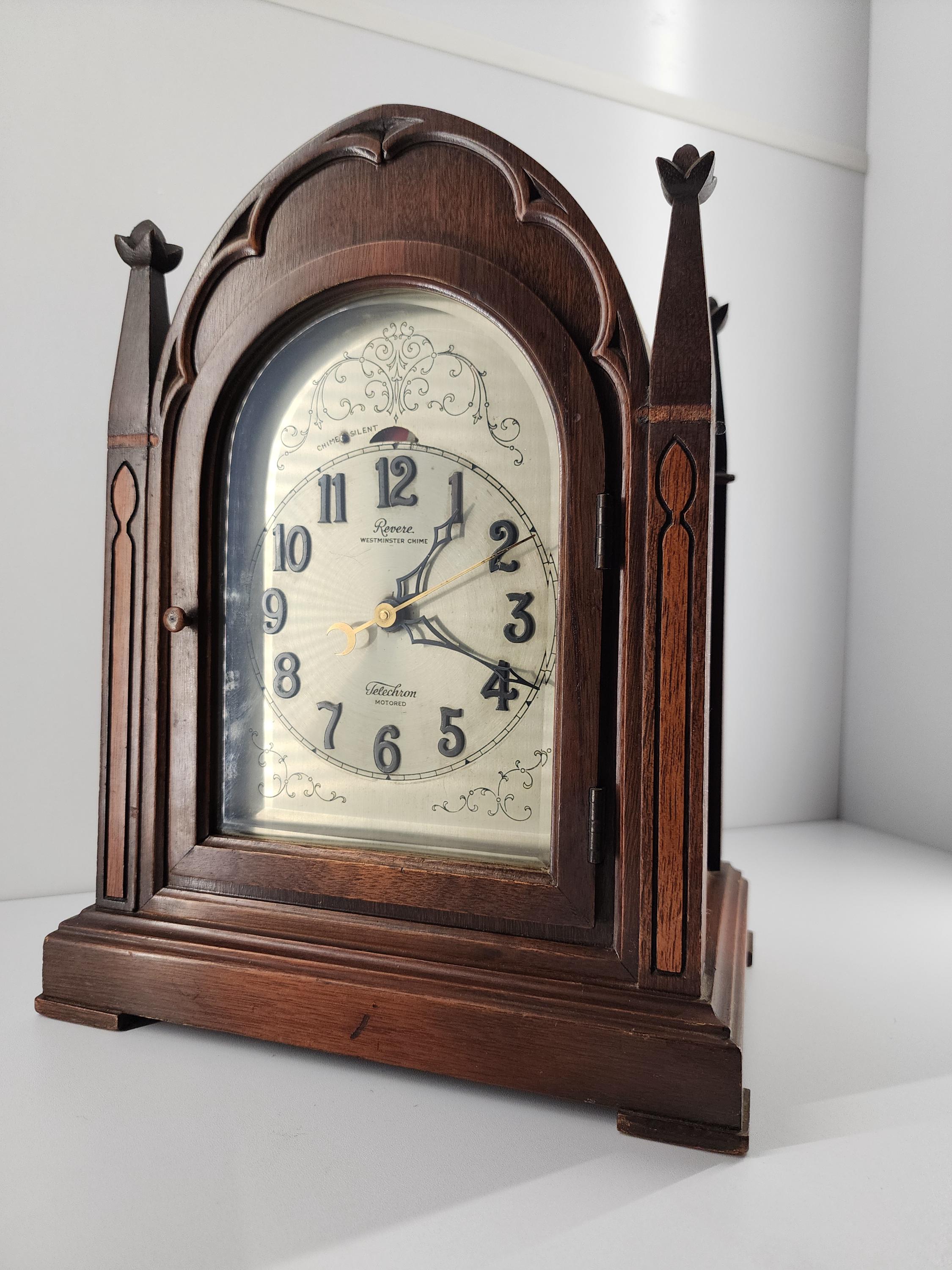 Antique 1925 Gothic Revere Telechron Motored Westminster Chime