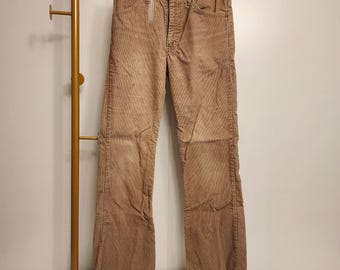 28/30 Vintage 80s Levi Red Tab Toffee Corduroy Wide Leg Trouser Pants