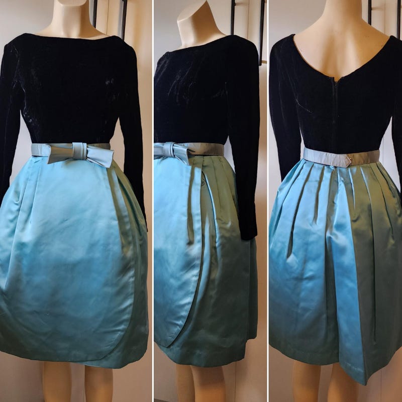 Black and Blue Dresses Etsy