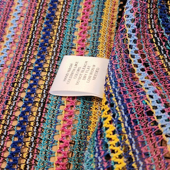 S multicolored open front cardigan colorful blue … - image 10