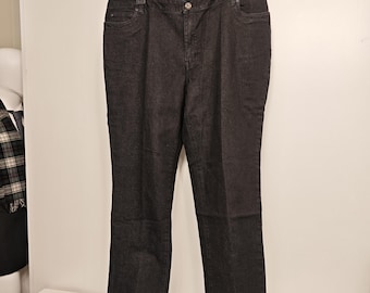 18W Relaxed Fit Black Wash Denim Jeans