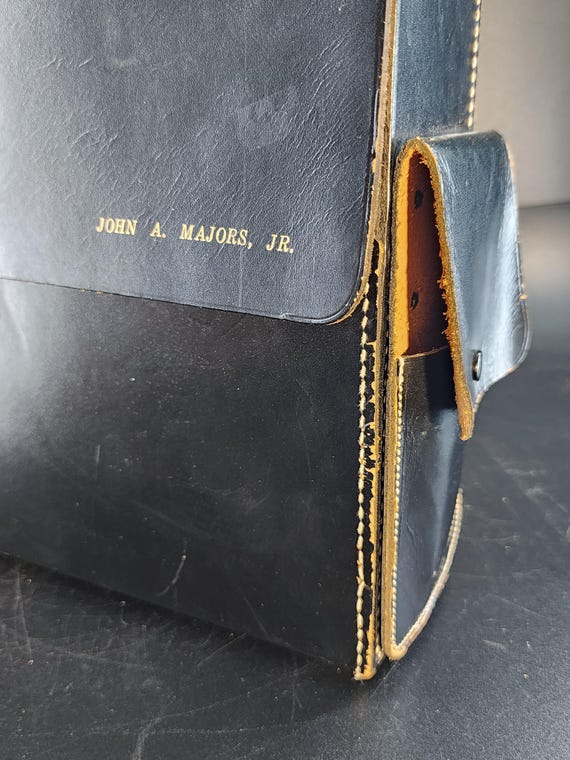 Vintage Pilot Flight Case / Map Case Black Leathe… - image 8