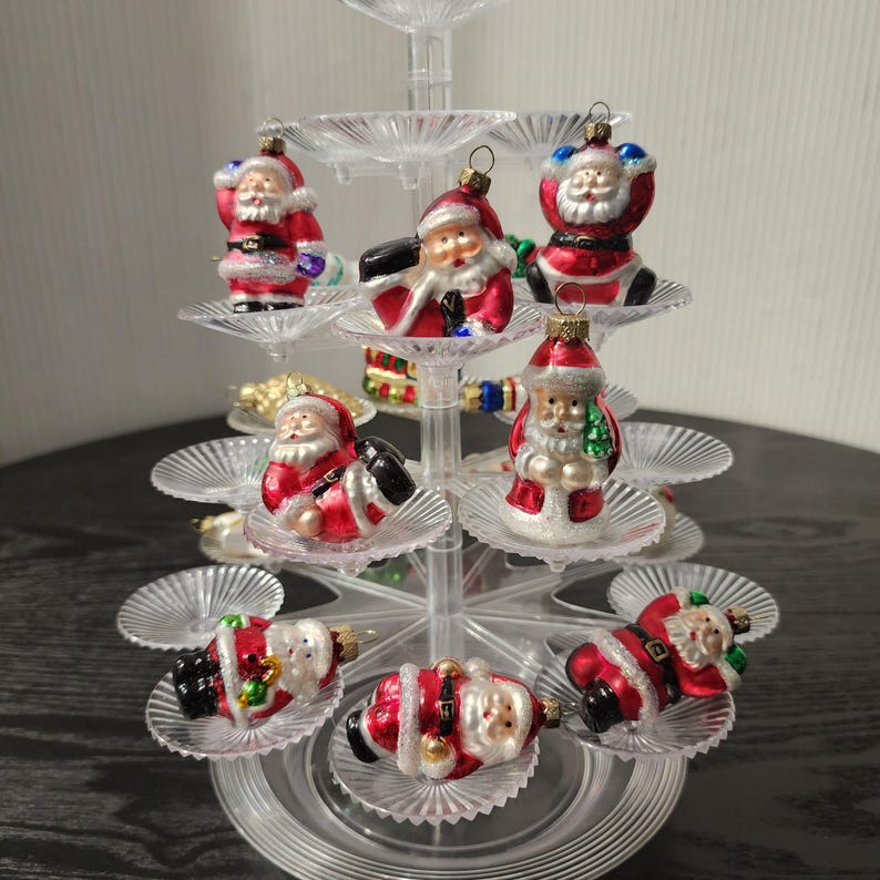 Vintage Hand Blown Glass Santa Ornaments: Old World Christmas Decor - Etsy