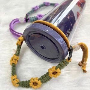 Macrame Water Bottle Strap, Water Bottle Handle, Tumbler Handle, Bottle Holder Carrier, Adjustable Handle For Tumbler, Water Bottle Holder