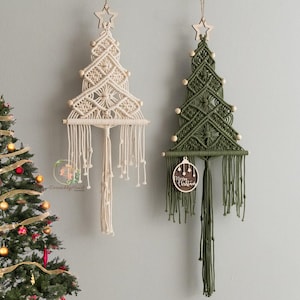 Handmade Macrame Christmas Tree Wall Hanging: Boho Holiday Decor
