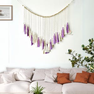 Macrame Green Garland With Tassel, Tassel Garland Wall Hanging, Green Garland Decor, Color Garland Home Decor, Housewarming Gift For Mom