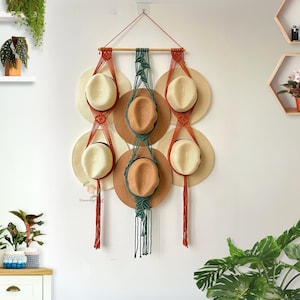 Macrame Hat Organization, Minimal Hat Hanger, Macrame Wall Art, Eclectic Home Decor, Hat Storage Wall Hanging, Valentine Gift For Her