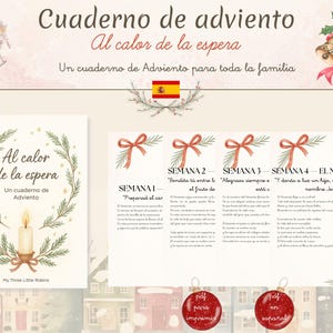 Adventskalender och anteckningsbok | Familjeresurs för att fira jul | Dikter, konst och reflektion | Utskrivbar PDF på spanska | Jul