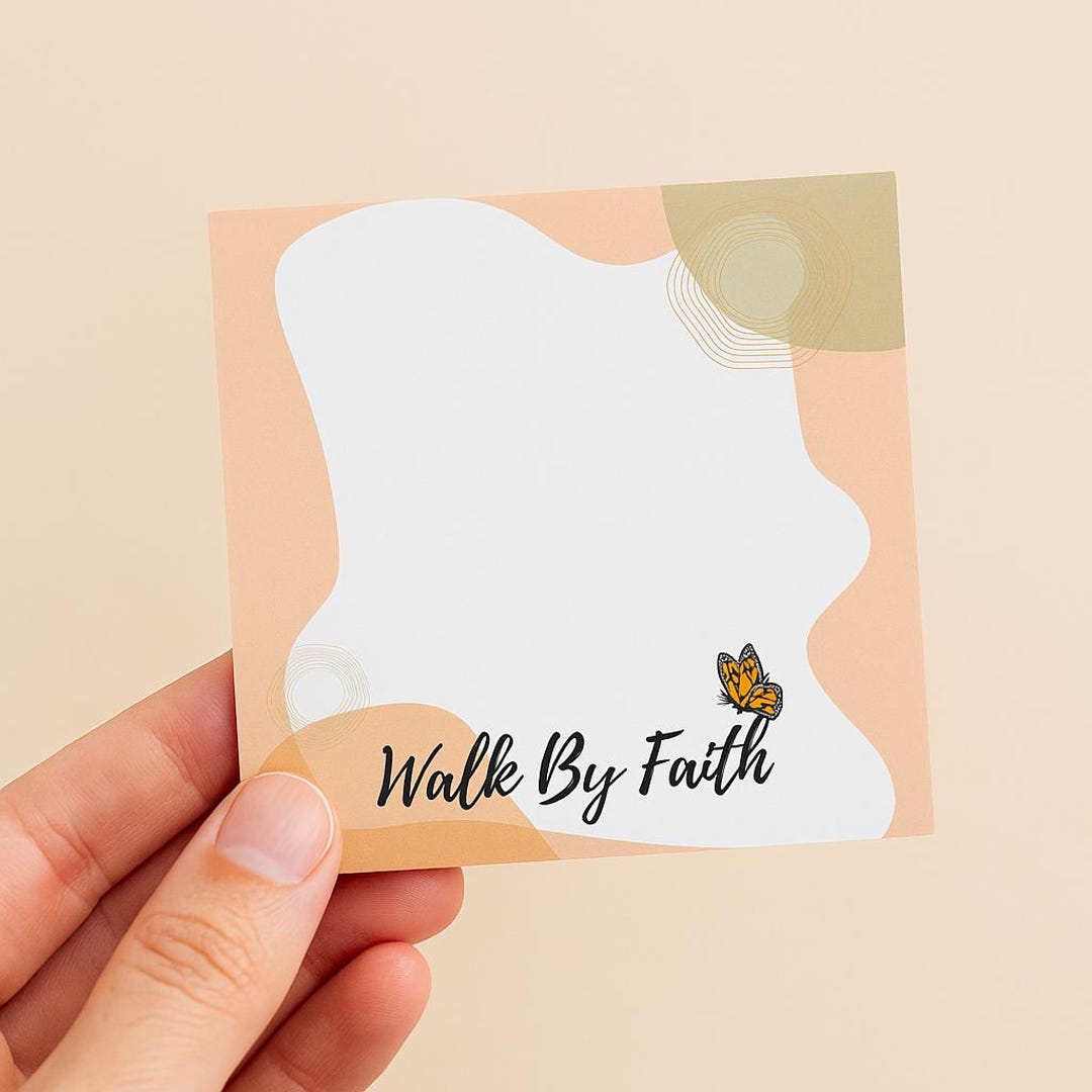 Scripture Stick Notes Walk by Faith Sticky Notes | Christian Scripture Notepad With Butterfly ...