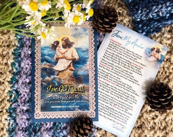Jesus, My Anchor Holy Cards (Pack of 5) | LAMINATED Catholic Prayer Card printed on Pearlescent Card Stock