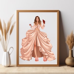 Fashion Drawing, Book Lover Gift, Book Club, Fashion Illustration, Digital Print, Digital Art Print, Digital Sticker, Wall Art Print
