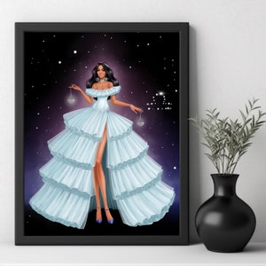 Libra, Libra Print, Libra Art, Libra Illustration, Libra Gift, Zodiac Sign Art, Zodiac Sign Print, Zodiac Sign Gift, Zodiac Art, Wall Print