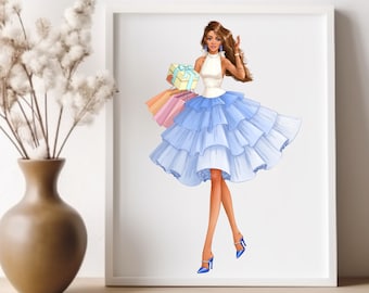 Drawing Print, Fashion Art Print, Fashion Poster, Fashion Print, Fashion Illustration, Digital Print, Digital Illustration, Wall Art Print