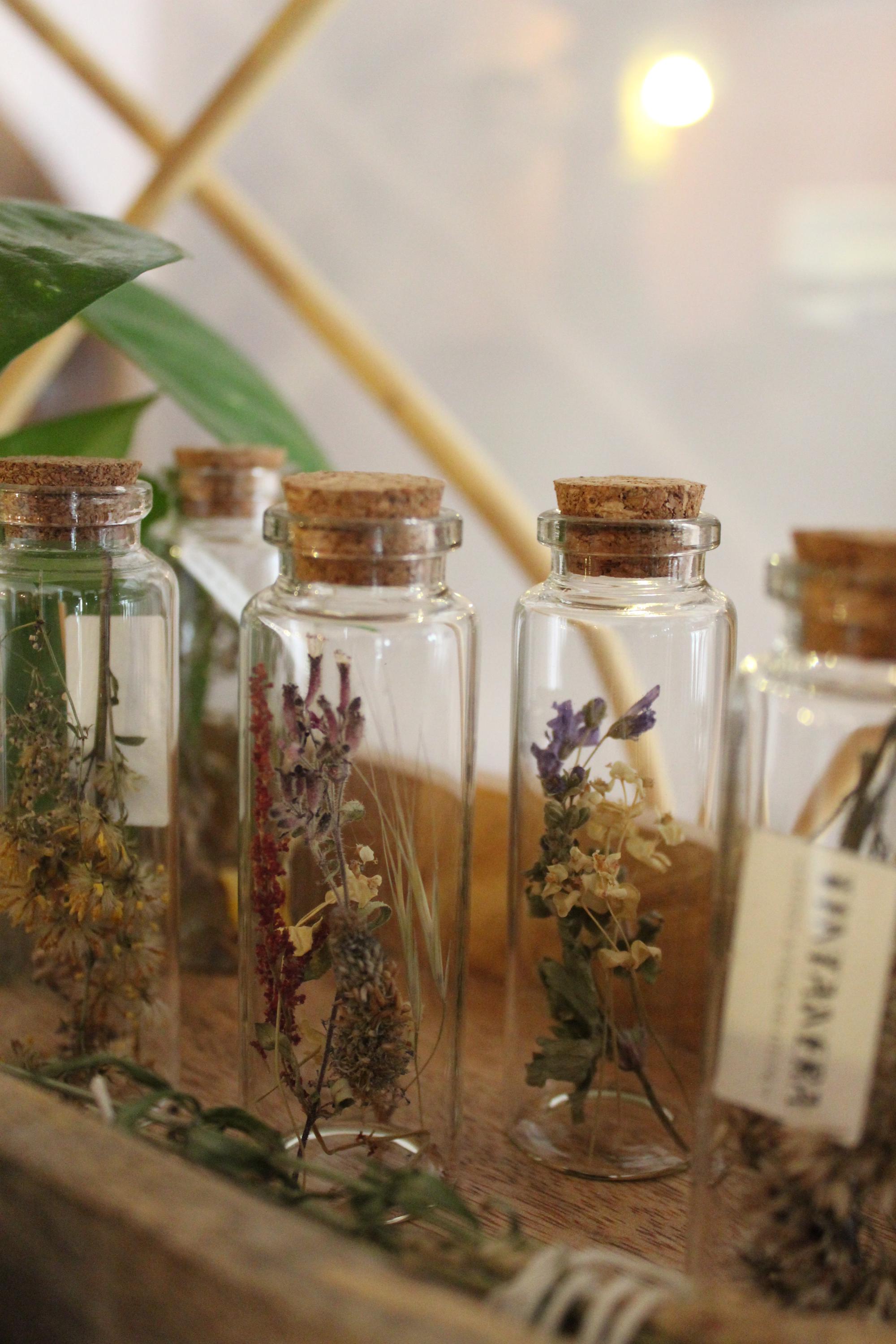 Dried Flowers/ Handmade Dried Flower in glass/ Dried flower vase